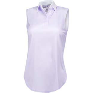 Women's Lavender Solid Sleeveless Polo